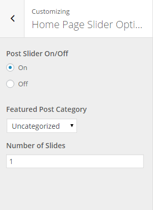slider settings