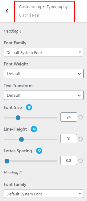 typography content featured theme