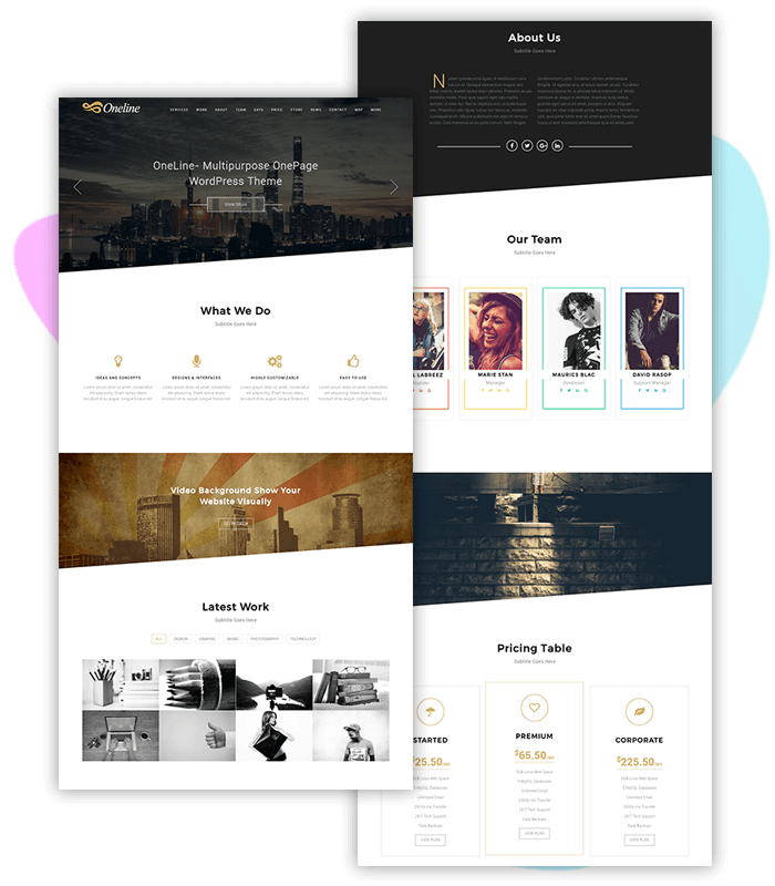 template demo page one click oneline business