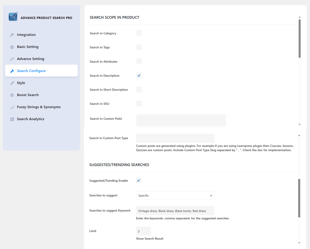 Search search configure 1
