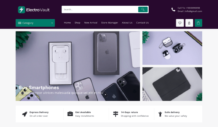 11 Best Freemium WooCommerce Themes for WordPress 2025 3 electrovault 83013