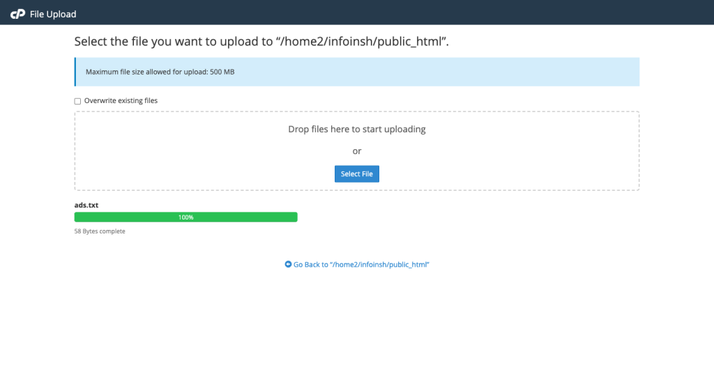 Upload 2 cPanel