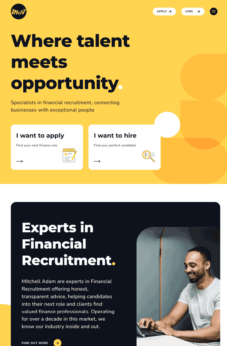 23 Beautiful Examples of Websites Built with Elementor 13 Mitchell Adams