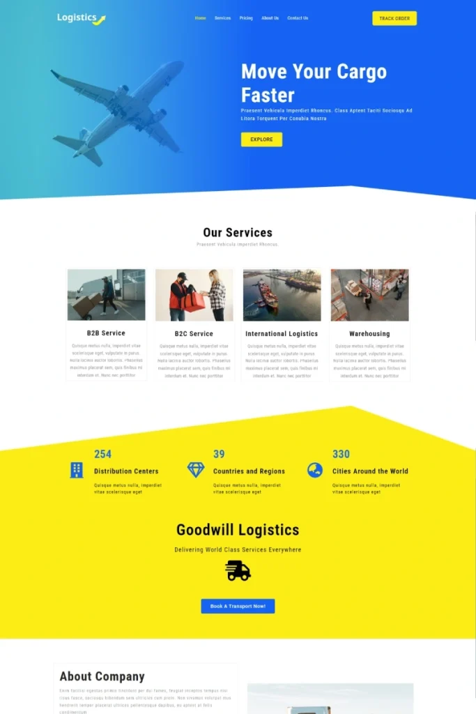 9+ Best Business Consulting WordPress Themes & Templates 13 Transportation Logistic 1