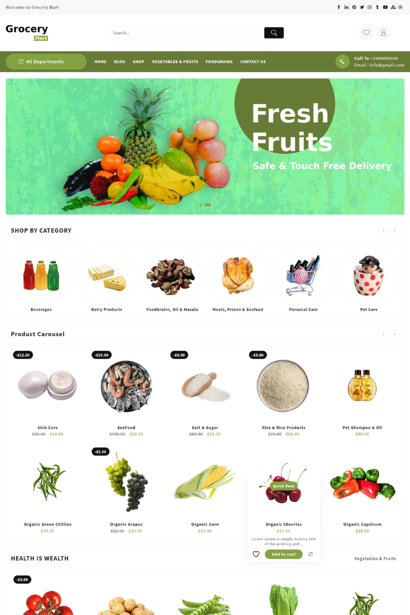 11+ Best WordPress Theme for Grocery Store Websites 2025 5 grocery mart 3596
