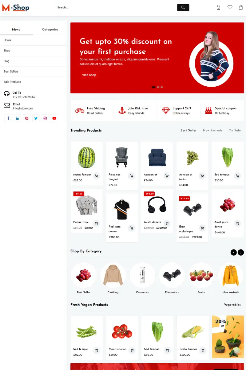 11+ Best WordPress Theme for Grocery Store Websites 2025 11 mshop 2436