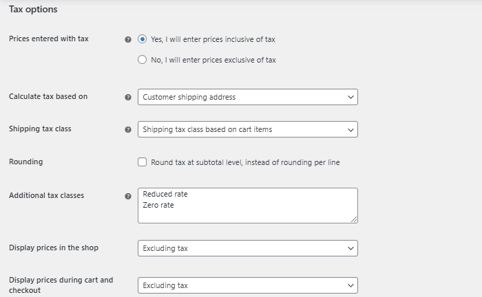 How to Set Up WooCommerce Tax Rates and Shipping Zones Correctly 7 tax options