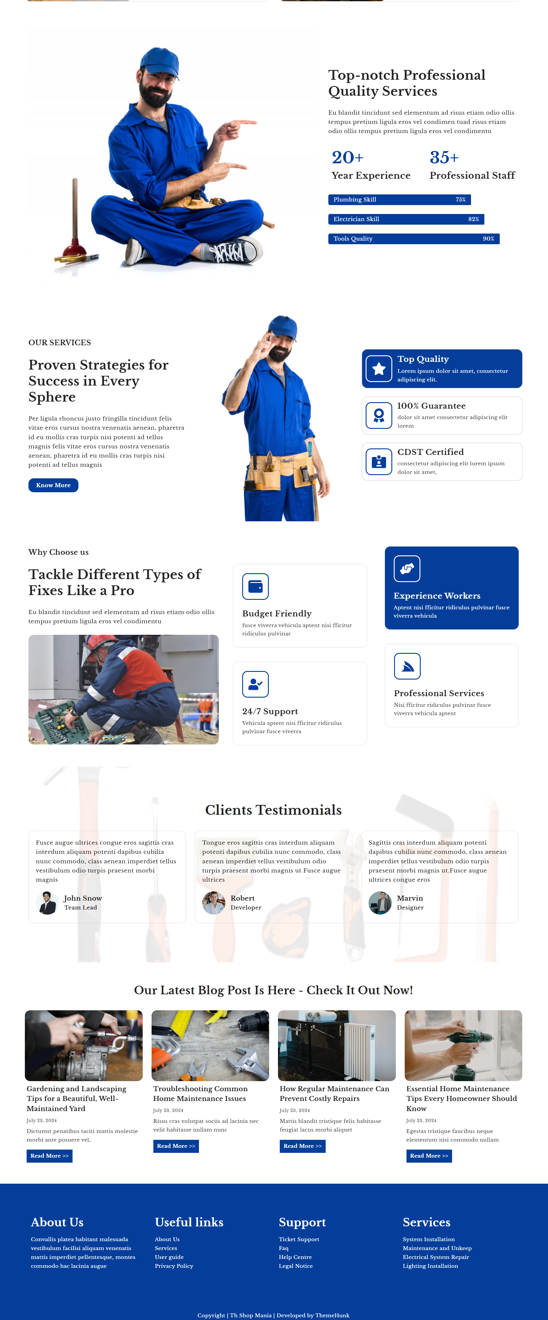 New Website Template For Maintenance Services (One-Click Install) 2 Maintenance Services –