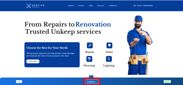 New Website Template For Maintenance Services (One-Click Install) 21 continue maintenence services