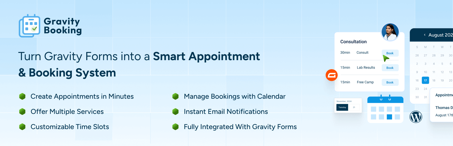 10+ Best WordPress Appointment Booking Plugins 2026 (Compared) 14 gravity booking 6748