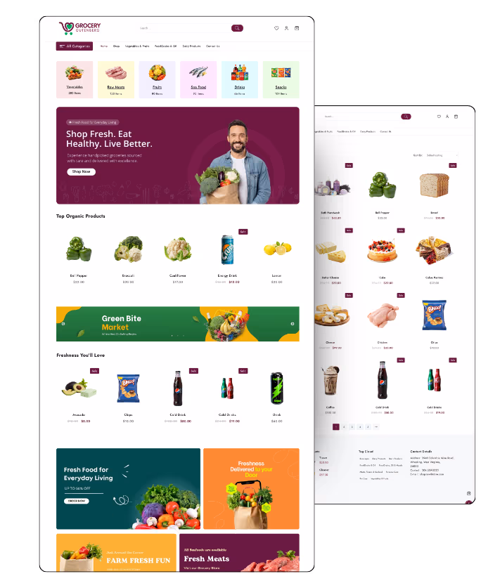 Grocery Gutenberg Website Template