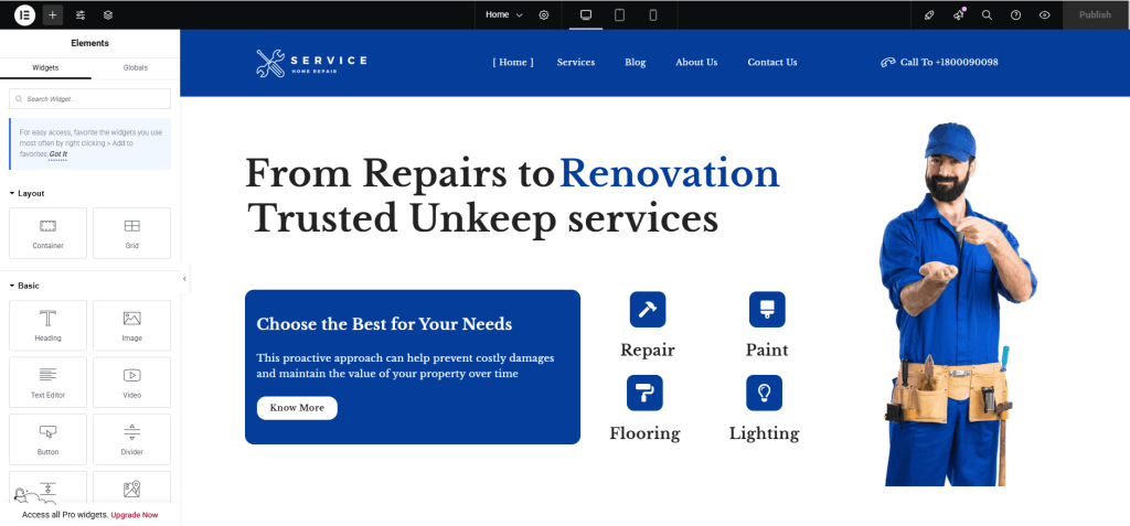 New Website Template For Maintenance Services (One-Click Install) 25 maintenence service elementor