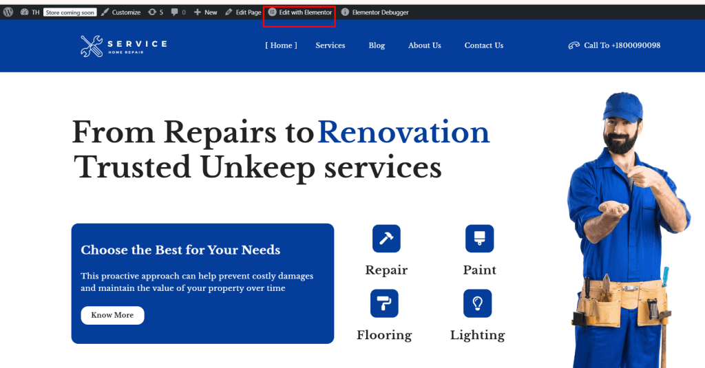 New Website Template For Maintenance Services (One-Click Install) 24 maintenence services elementor