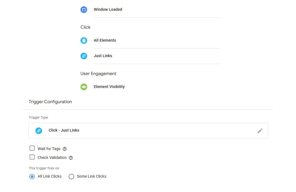 Google Tag Manager Trigger set up