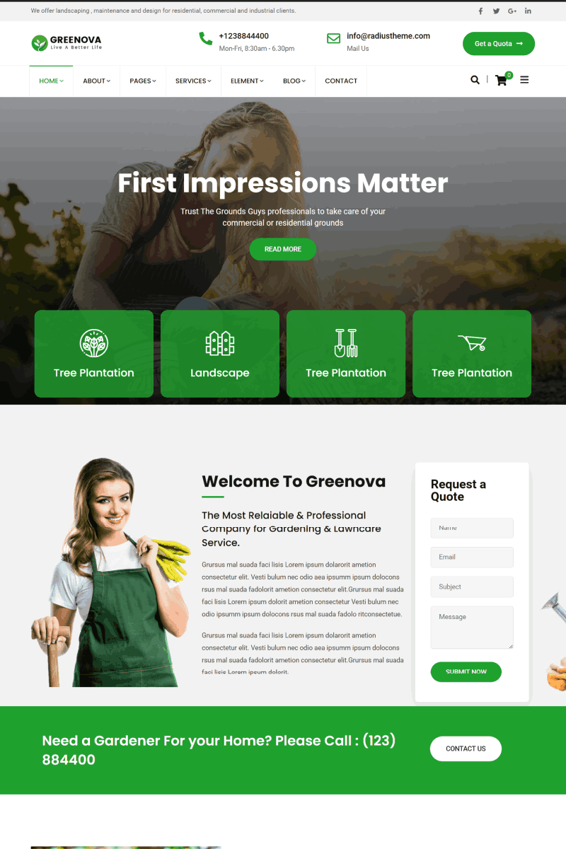 8 Best Gardening And Landscaping WordPress Theme 8 Greenova