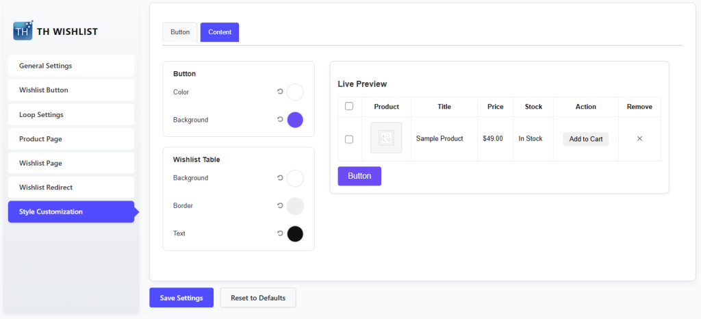 TH Wishlist Style Content
