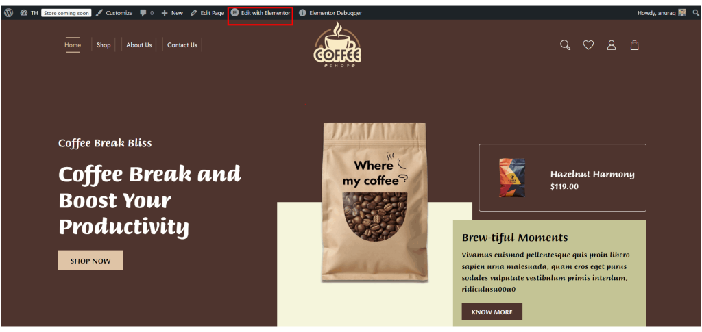 New Website Template For Coffee Store (One-Click Install) 26 coffee shop elementor