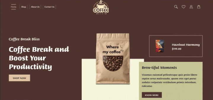 New Website Template For Coffee Store (One-Click Install) 6 product search coffee shop 1