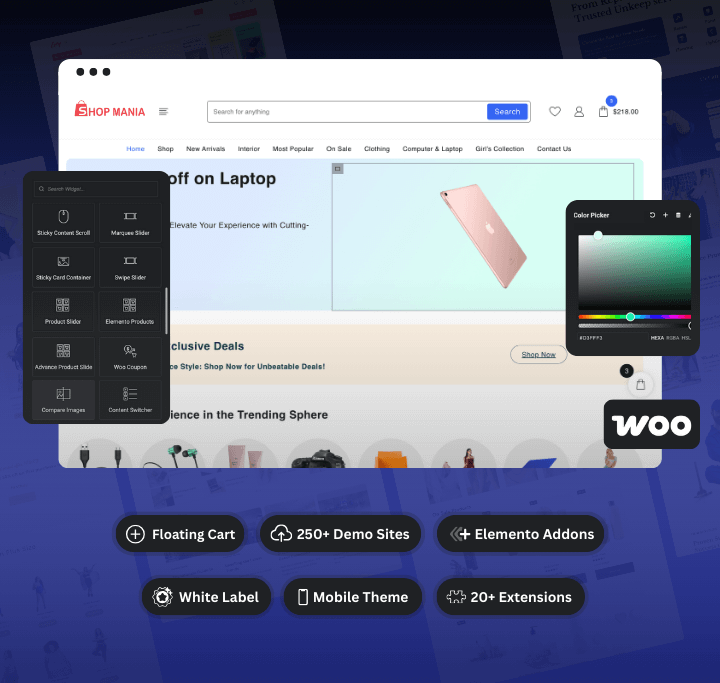 Elementor Based Fast WooCommerce Theme for WordPress
