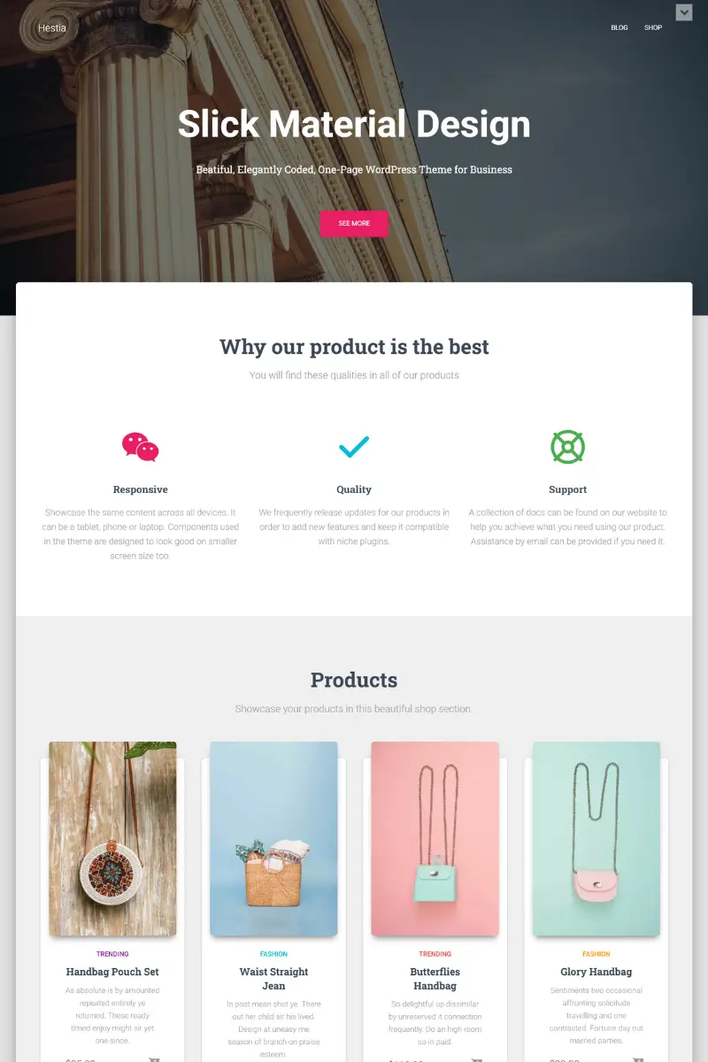 11+ One Page Scrolling WordPress Theme Free Download 2026 21 hestia 3784
