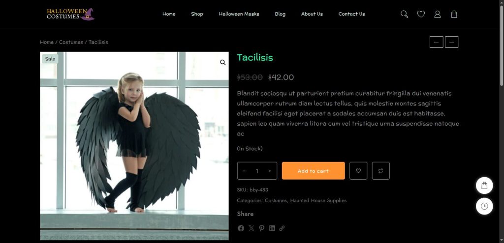 Halloween Product page