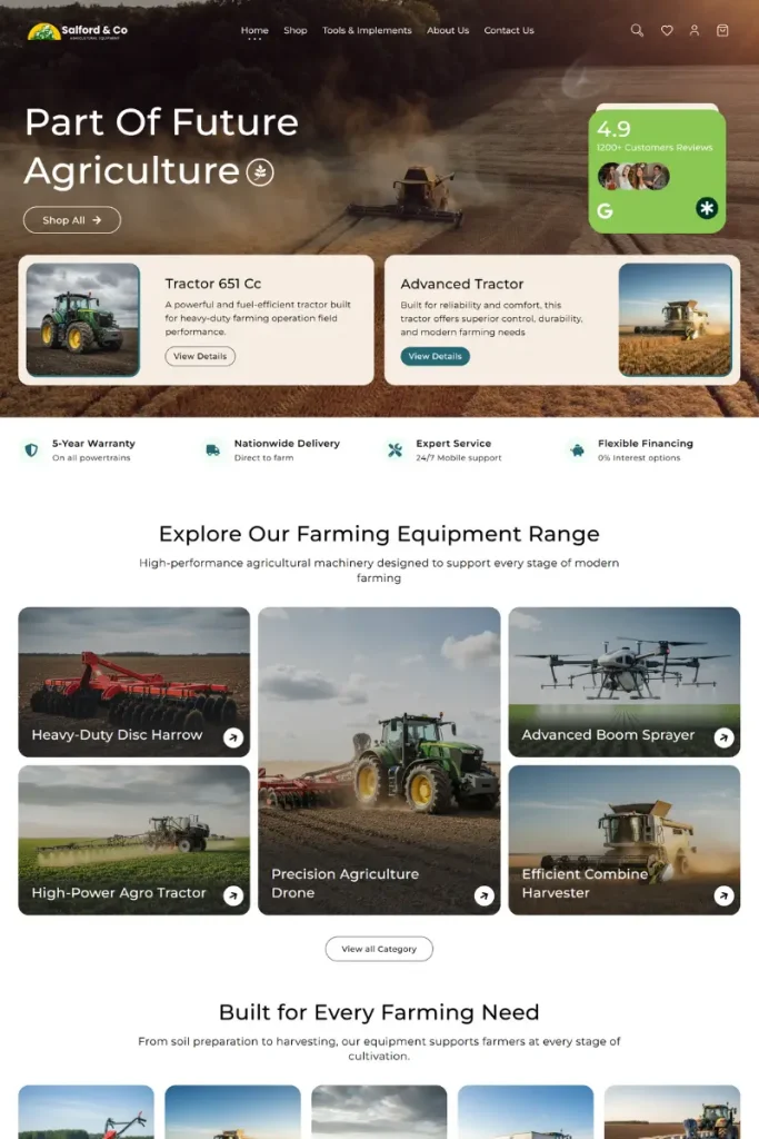 New Website Template for Agriculture Machinery Store (One-Click Install) 2 agriculture equipment 3549