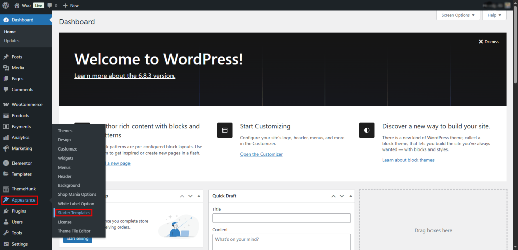Guide for Creating a Christmas Gifts Store Website Using WordPress 24 dashboard import demo