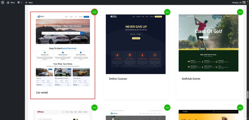 Templates Car Rental