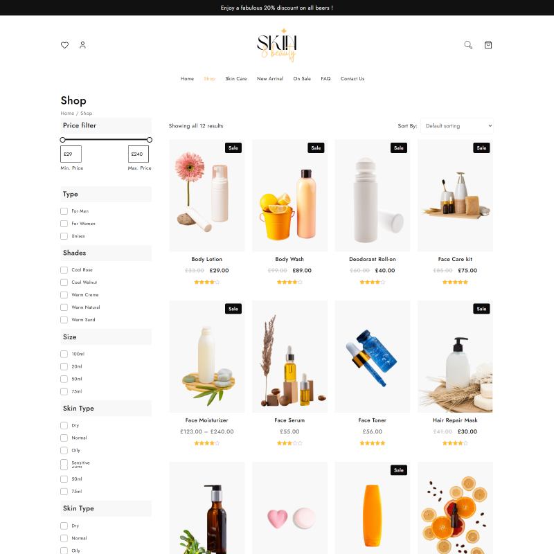 Skin Care Shop