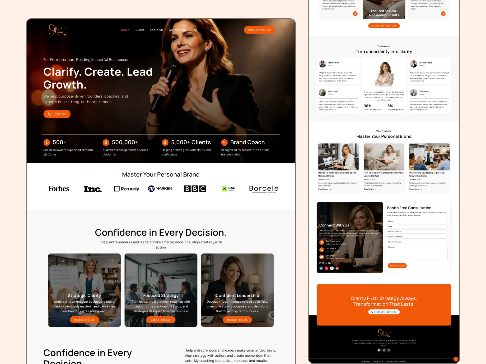 Business Coach Website Template WordPress