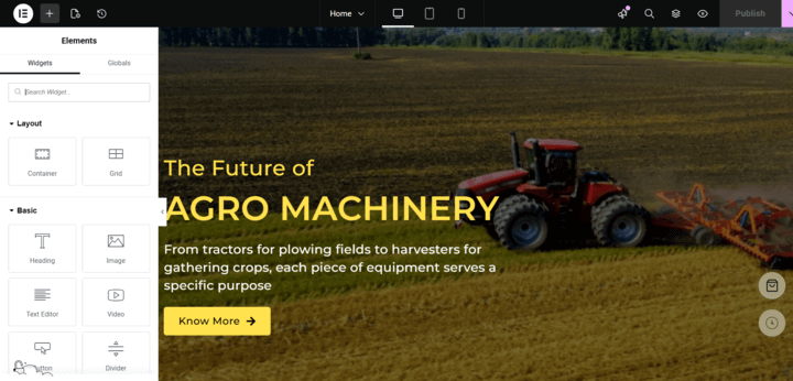 New Website Template for Agriculture Machinery Store (One-Click Install) 12 customize agricultural machinery template
