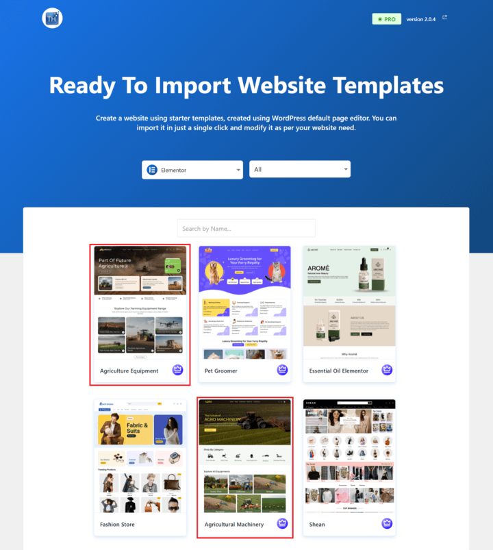 New Website Template for Agriculture Machinery Store (One-Click Install) 10 select agricultural machinery template