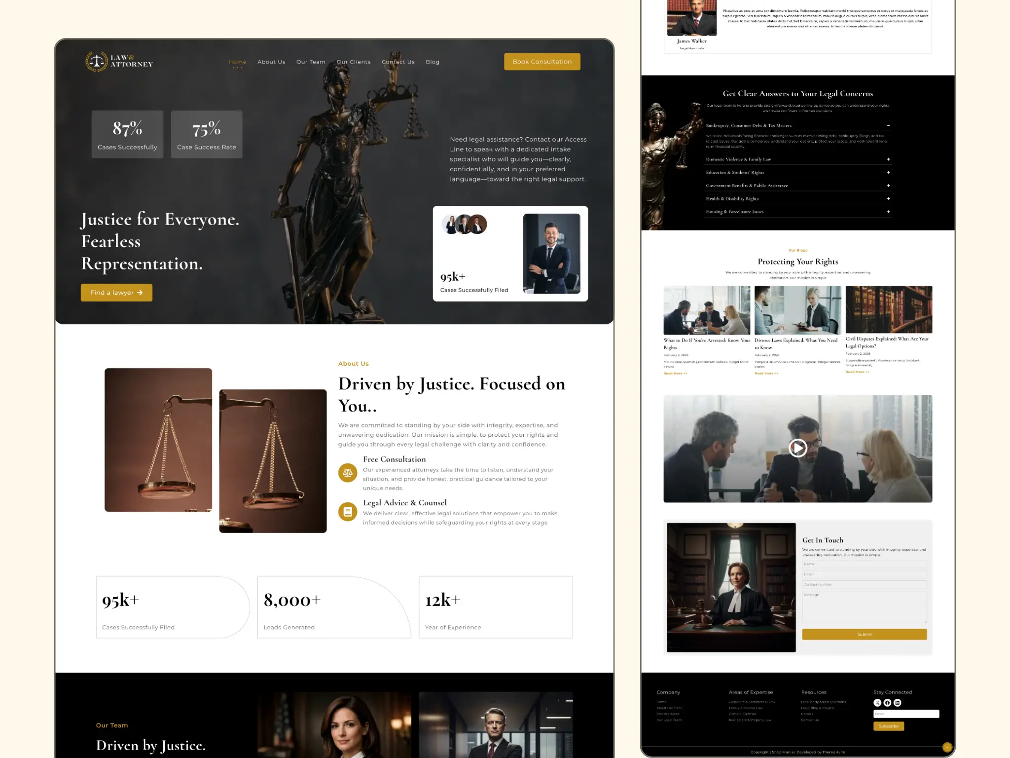 Professional WordPress theme for law firms and lawyers.