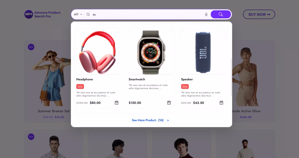 Morden Search Layout for Advance Product Search Plugin