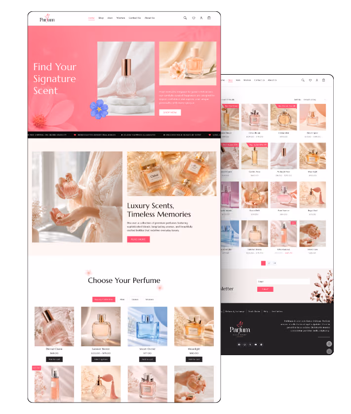 Parfum fleur template for WordPress